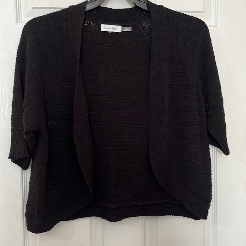 Calvin Klein Open Front Black Cardigan Size L